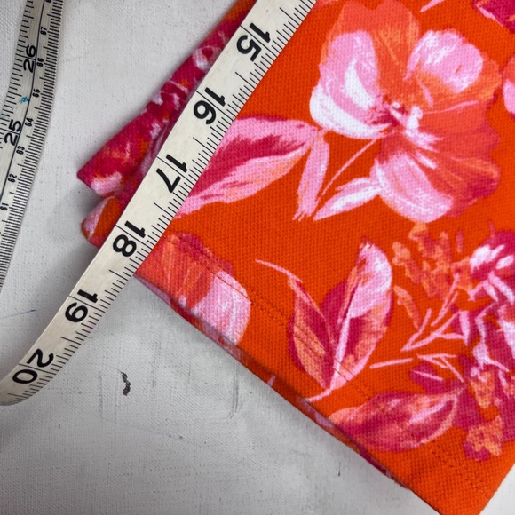 Belle by Kim Gravel Orange Floral Capri Pants Women's 6 Boho Flowercore Colorful - Picture 8 of 10